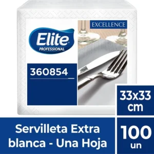 Servilletas Elite Excellence Doblada En 4 x 100 Und (33x33 cm) 330854