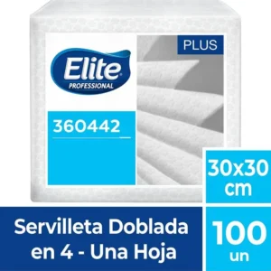 Servilletas Elite Plus Dobladas En 4 x 100 Und (360442)