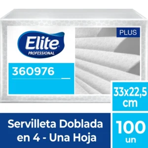 Servilletas Elite Pluss Doblada En 4 x 100 Unidades (360976)