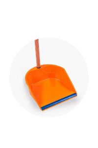Recogedor Plastico Hude Con Jebe Naranja