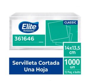 Servilletas Blancas Elite Classic Cortada Pqt x 1000 Unidades (361646)