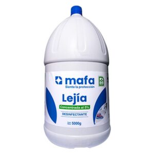 Esta es la imagen de un galón de lejía en la marca mafa al 5% de concentración