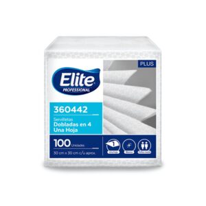 Servilletas Elite Plus Dobladas En 4 x 24 Pqt De 100 Und (360442)