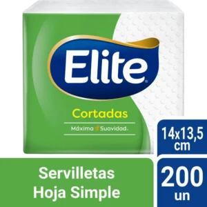 Servilletas Elite Blancas Cortadas Simples Pqt x 200 Und