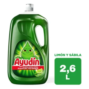 Lavavajilla Líquido Ayudín Limón y Sábila 2.6L