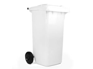 Contenedor De Basura Con Ruedas Blanco 120 Lt