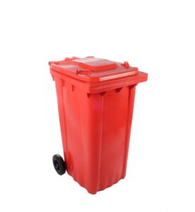 Contenedor De Basura Con Ruedas Rojo 240 Lts