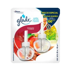 Repuesto Aceite Eléctrico Glade Paquete x 2 unidades Manzana y Canela