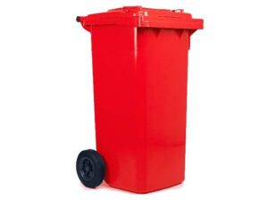 Contenedor De Basura Con Ruedas Rojo 120 Lt