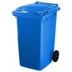 Contenedor De Basura Con Ruedas Azul 120 Lt