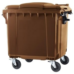 Contenedor De Basura Con Ruedas Marron 1100 Lts