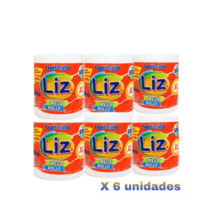 Papel Toalla Liz Mega Rollo x 550 Hojas Blanco Pqte x 6 Und