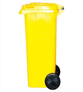 Contenedor De Basura Con Ruedas Amarillo 120 Lt
