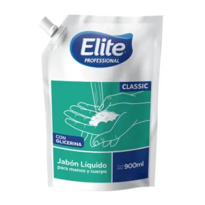 Jabón Líquido Elite Sachet 900 ml Con Glicerina Para Manos y Cuerpo
